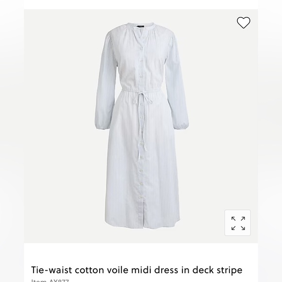 J. Crew tie-waist cotton voile midi dress - Picture 2 of 8